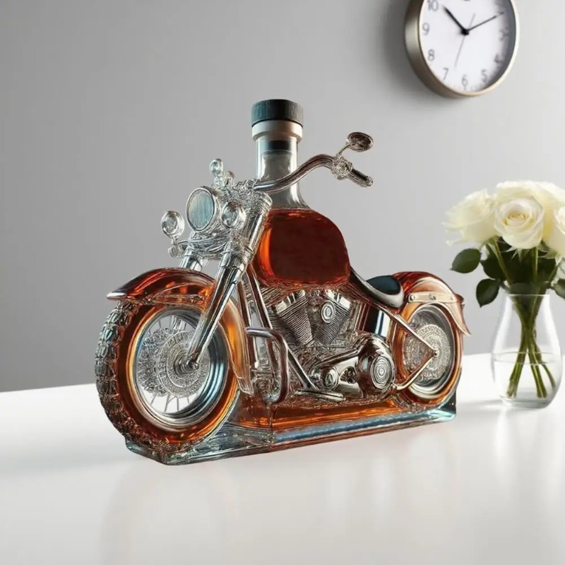 Glass Decanter Whiskey - Decanter per Whisky Stile Moto, Bottiglia
