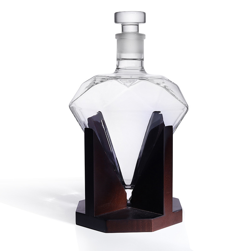 Glass Decanter Whiskey - Decanter per Whisky Tagliato a Diamante