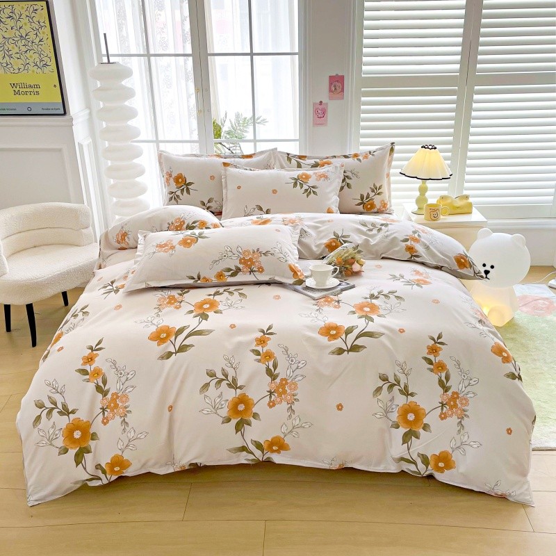 Linen Duvet Cover - Set di Biancheria da Letto Floreale
