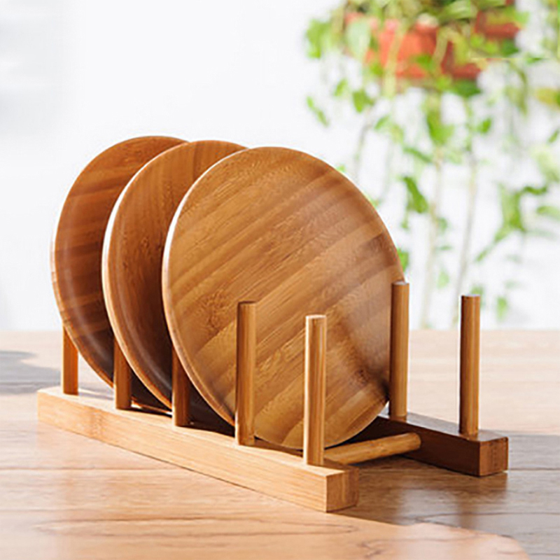 Bamboo Cutlery Set - Scolapiatti da cucina Coperchio per piatti