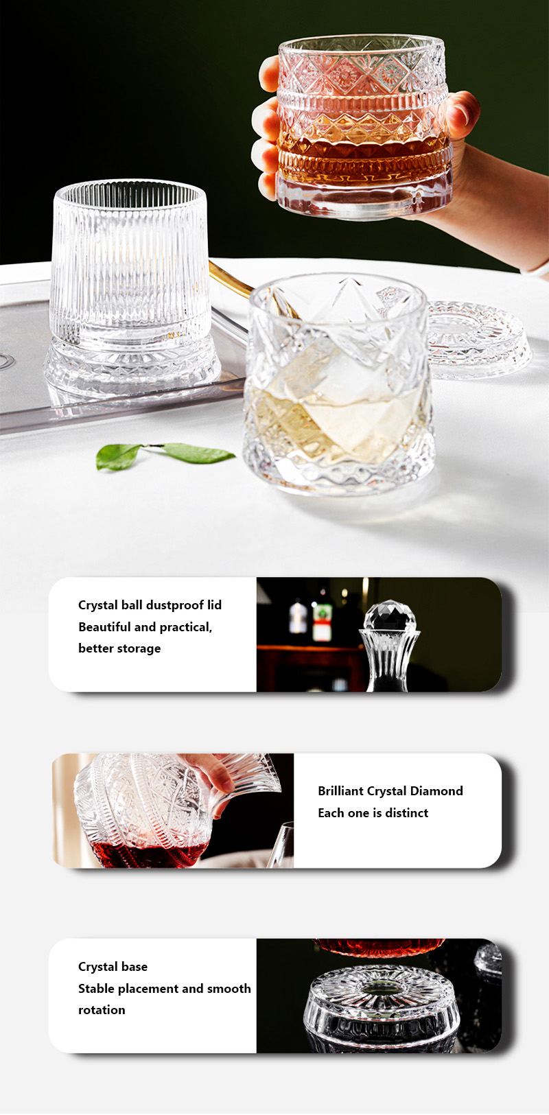 DEOUNY Decanter per vino rotan - Glass Decanter Whiskey recensione e prezzo
