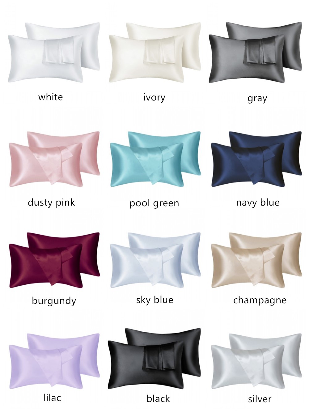 2 pz/lotto Solido Raso Setoso  - Silk Pillowcase Set recensione e prezzo